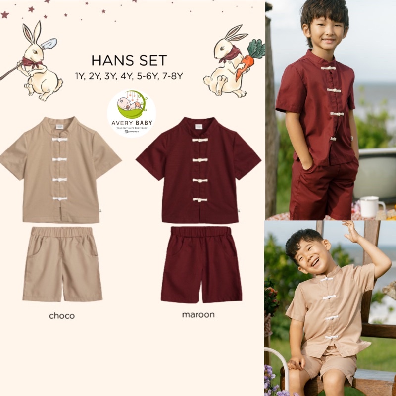 BOHOPANNA HANS SET BOHOPANNA /CNY SET KIDS/ CHEONGSAM ANAK LAKI LAKI / CONGSAM BOYS