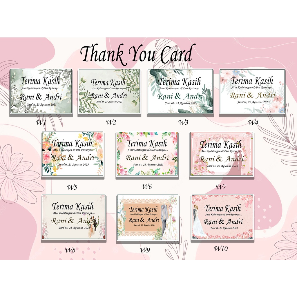 Thank you card/Ucapan terima kasih Pernikahan/Khitanan/Giftbox