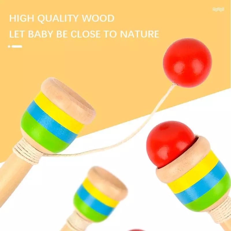 WE Kendama Cup Ball Game Mainan Edukasi Tangkap Bola Kayu Kendama Wooden Puzzle