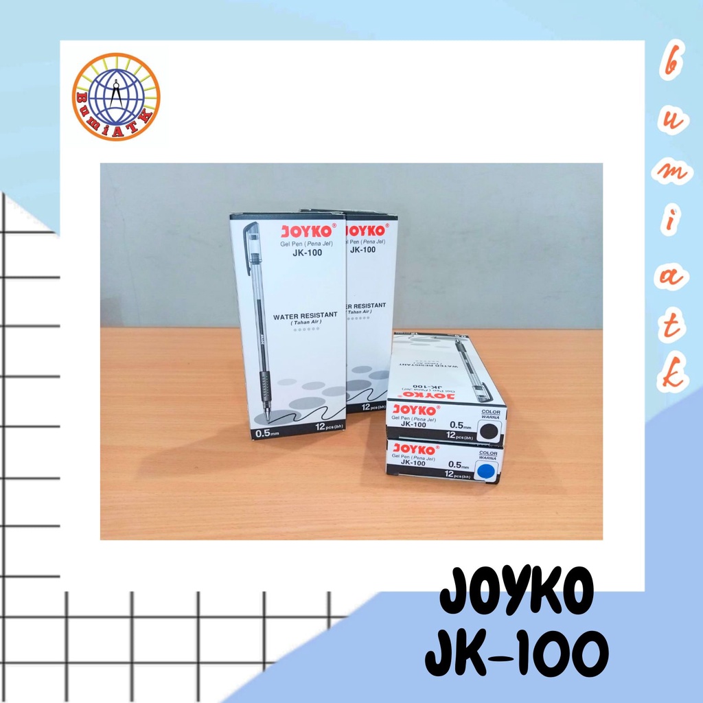 

PULPEN GEL JOYKO JK 100 / PULPEN JOYKO LUSINAN / PULPEN GEL JOYKO HITAM DAN BIRU / PULPEN MURAH
