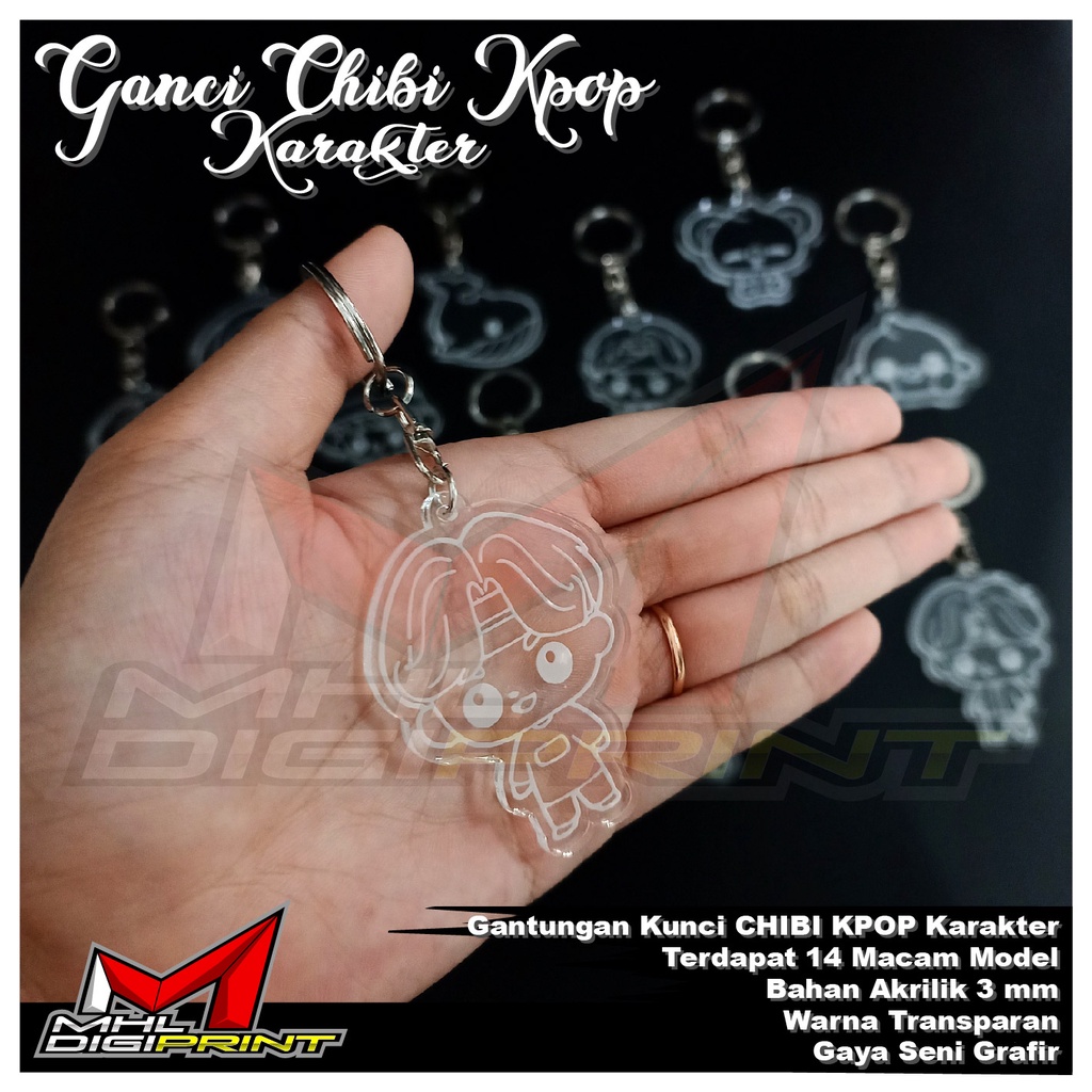 GANTUNGAN KUNCI AKRILIK CHIBI KPOP KARAKTER - GANTUNGAN KUNCI KPOP CHIBI - SEHARI JADI TANPA MINIMAL ORDER