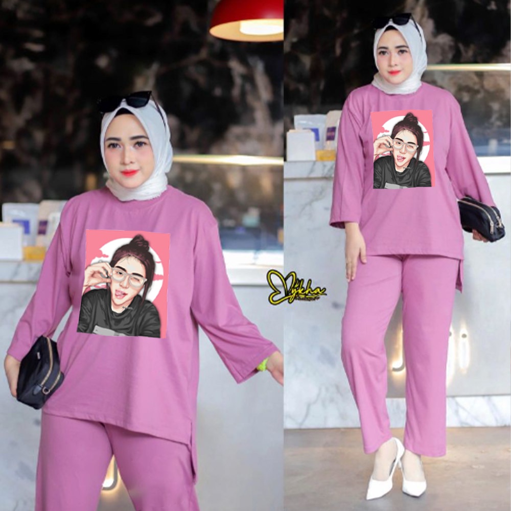 FF SETELAN TUNIK WANITA HIJAB COLABORATION BAHAN BABYTERY IMPORT 012