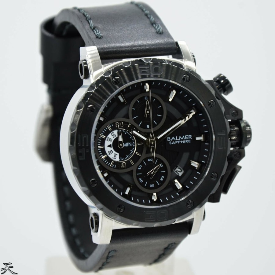 Jam Tangan Pria Original Balmer B7975 Silver Black