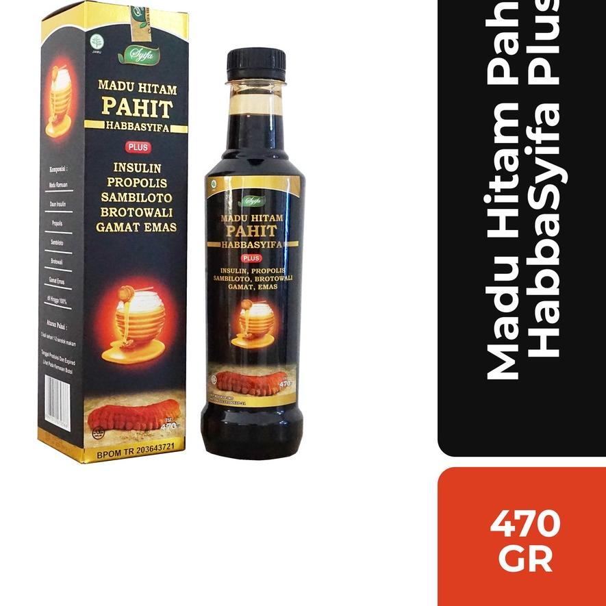 

New Year! | [KI3] | [ 470gr ] Madu Hitam Pahit Gamat Gold G plus Insulin Habbasyifa | Madu Pahit plus Gamat Emas setara Ratu lebah