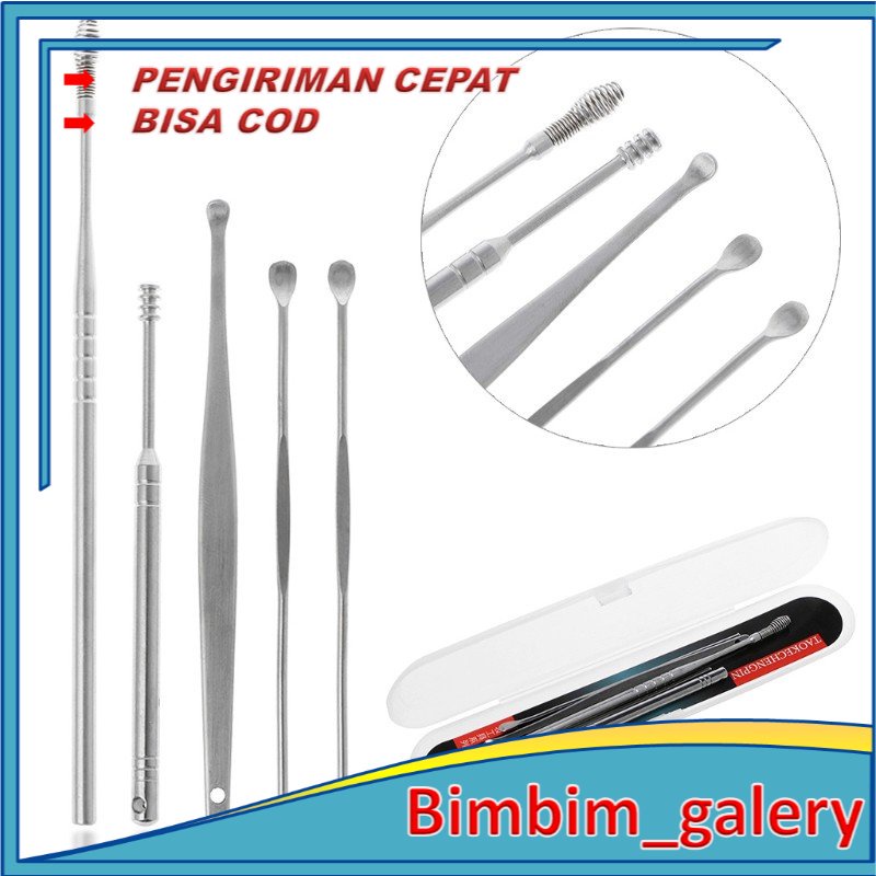 BIMBIM Alat korek kuping telinga pembersih kotoran Ear wax Stainless steel Besi earwax