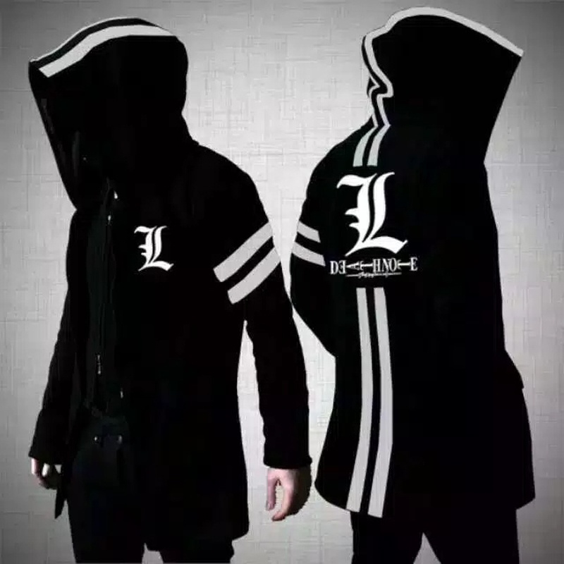 JUBAH DEATH NOTE / JUBAH ANIME DETEKTIF - JAKET JUBAH SERIAL MANGA BAHAN KATUN SIZE M L XL