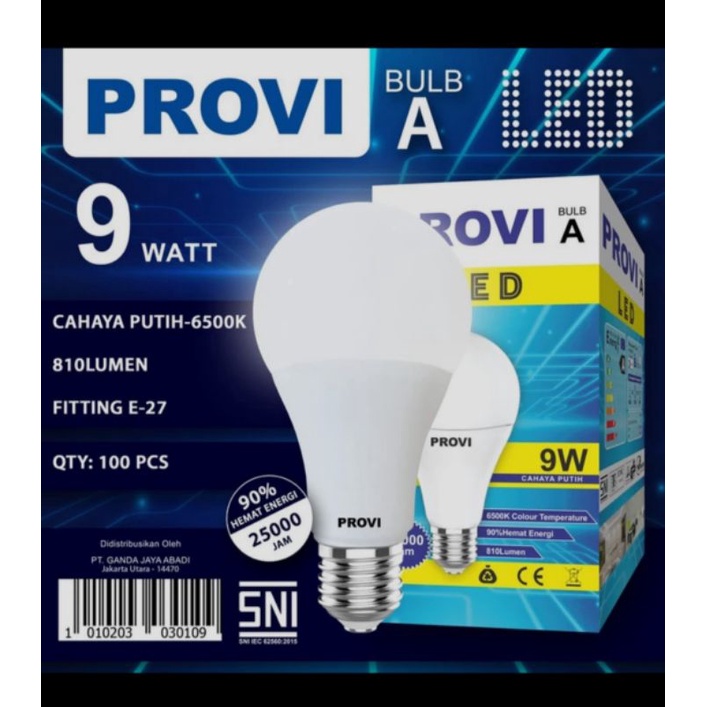 bohlam lampu led 9 watt, hemat energi sangat terang