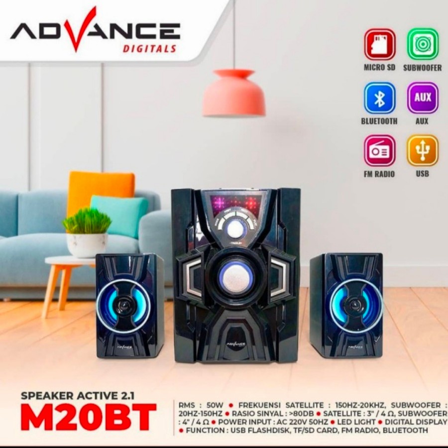 Speaker Advance aktif M 20 BT bluetooth speaker multimedia subwoofer