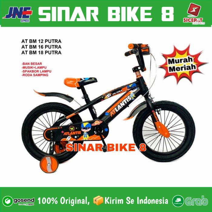 Sepeda Anak Laki BMX Ukuran 16 dan 18 Inch ATLANTIS PUTRA Ban Jumbo Musik