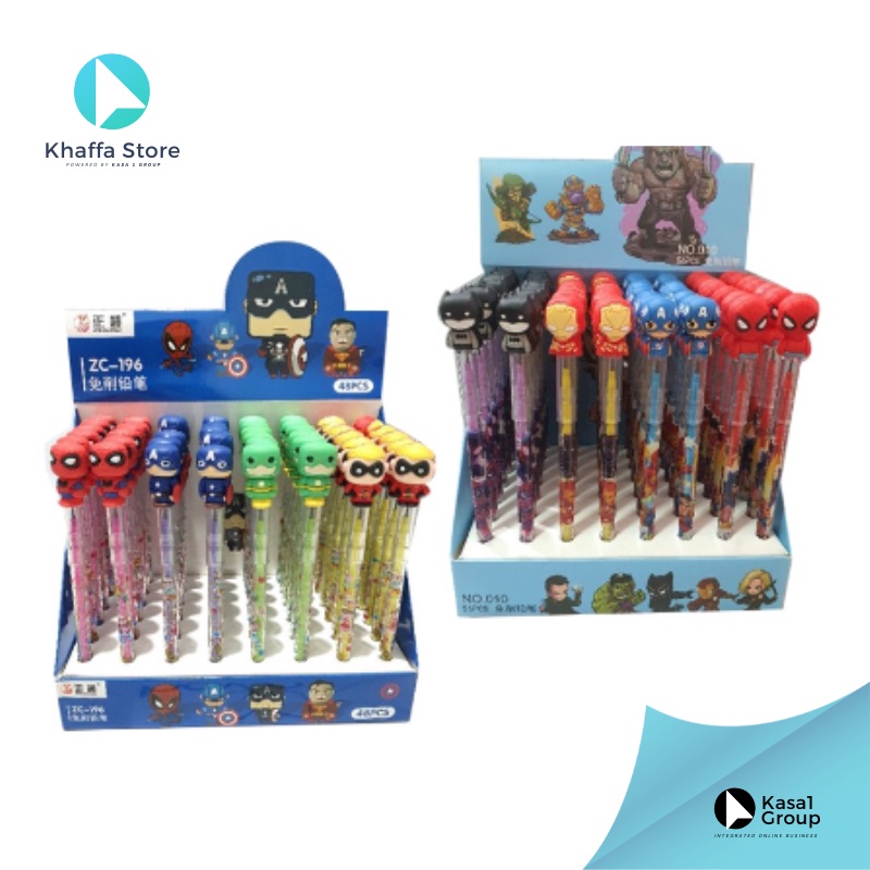 

4 Pcs Pensil Susun Karakter Superhero