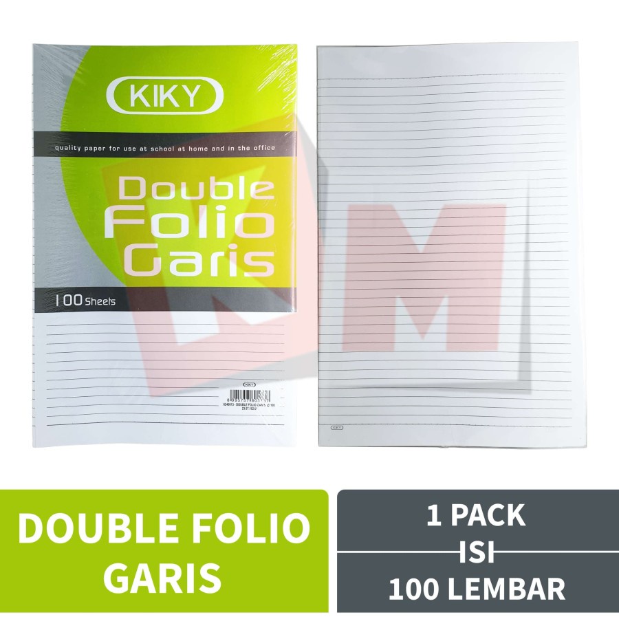 Kertas Double Folio Garis Bergaris Kiky 1 Pack Isi 100 Lembar