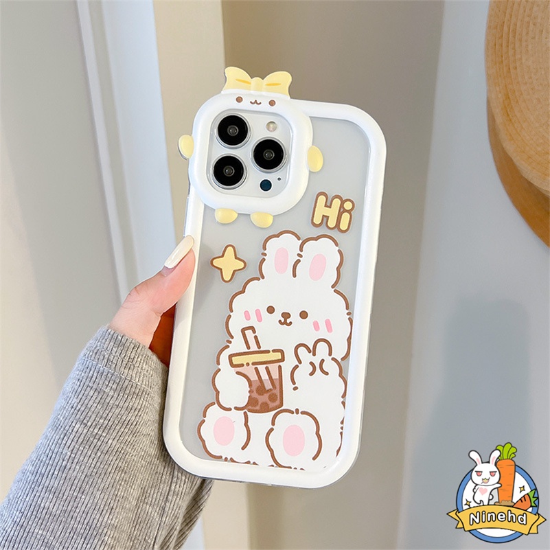 IPHONE Casing Kompatibel Untuk Iphone14 13 12 11 Pro Max X Xr Xs Max SE 7 8 6 6s Plus Monster Kecil Shockproof Frame Protection Phone Case Kelinci Lucu Silikon Soft Case Cover Pelindung