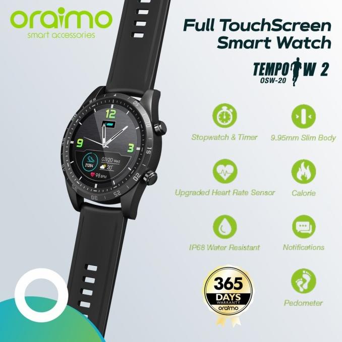 Oraimo Smart Watch Jam Tangan Pintar Full Touch Screen Ultra Slim