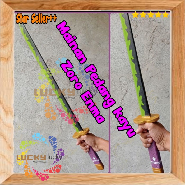 MAINAN PEDANG KAYU ZORO ENMA ANIME COSPLAY ONE PIECE