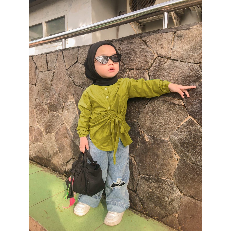 Kalila Lori Top Atasan anak model kemeja serut | Atasan Baju Anak CEWEK Untuk Umur 1 - 7 tahun