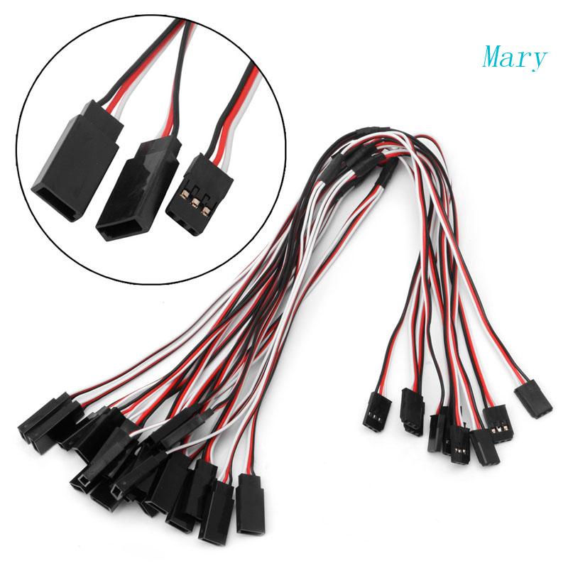 Mary 10Pcs 150mm Y Style RC Extension Servo Lead Wire Cord Cable Untuk JR Futaba 15cm