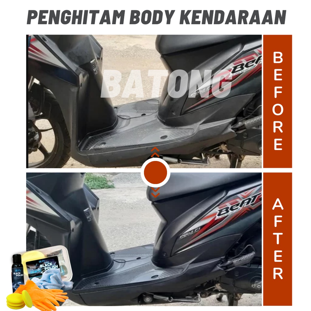 Poles Body Dashboard Kendaraan Mobil Dan Motor Black Polish Cairan Penghitam Permanen Premium