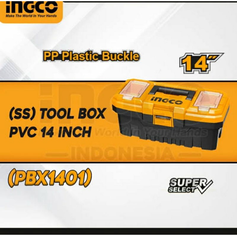 Ingco Tool Box PVC / Tersedia Ukuran 14" dan 17" PBX1401 PBX1701