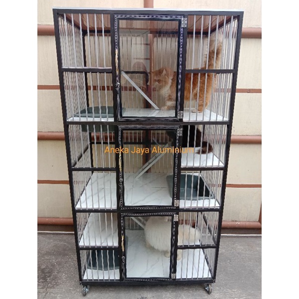 Kandang kucing/anjing 3 tingkat alumunium