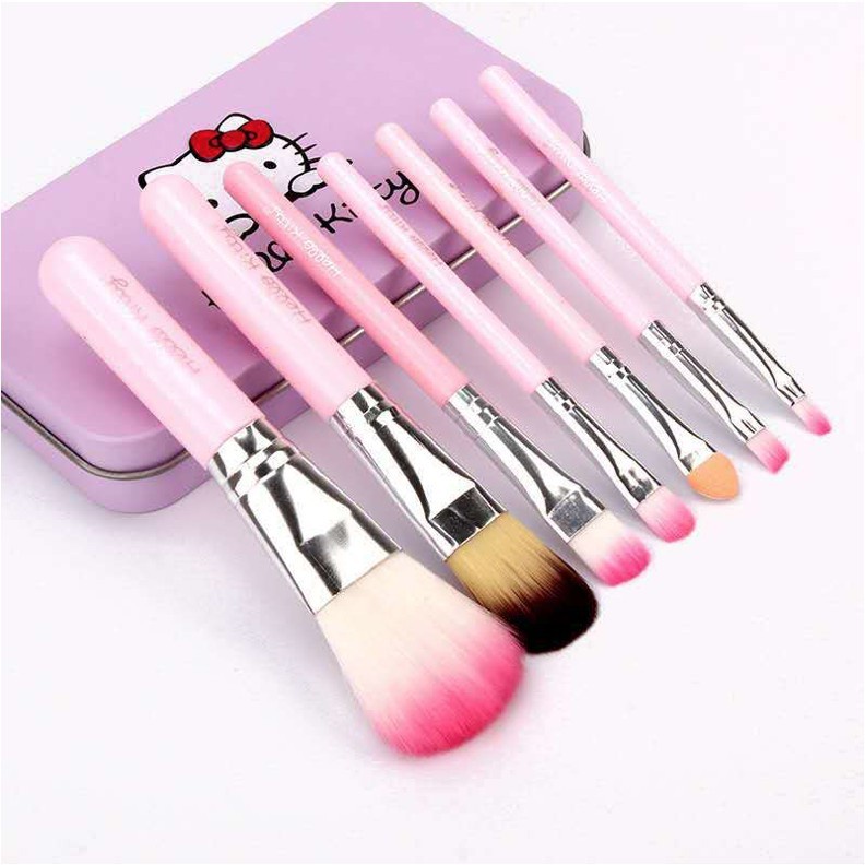 HBM Kuas Make Up 7 in 1 Hello Kitty Make Up Tools Make Up Brush