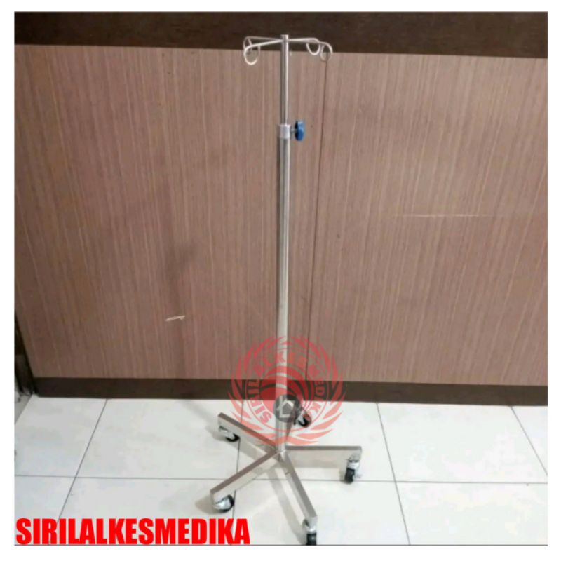 Tiang infus kaki 5 stainless/Tiang infus stainless
