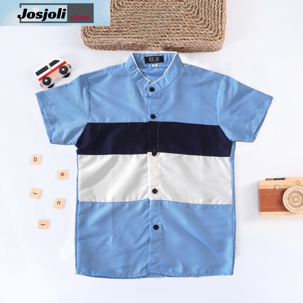 JOSJOLI_STORE/Kemeja Kids Clyde/Atasan Anak Laki-laki Lengan Pendek/Fit to 6-8 Tahun