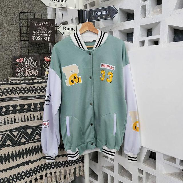 MW- Jaket Sweater Baseball Varsity R 33 MINT XXL bisa untuk pria/wanita