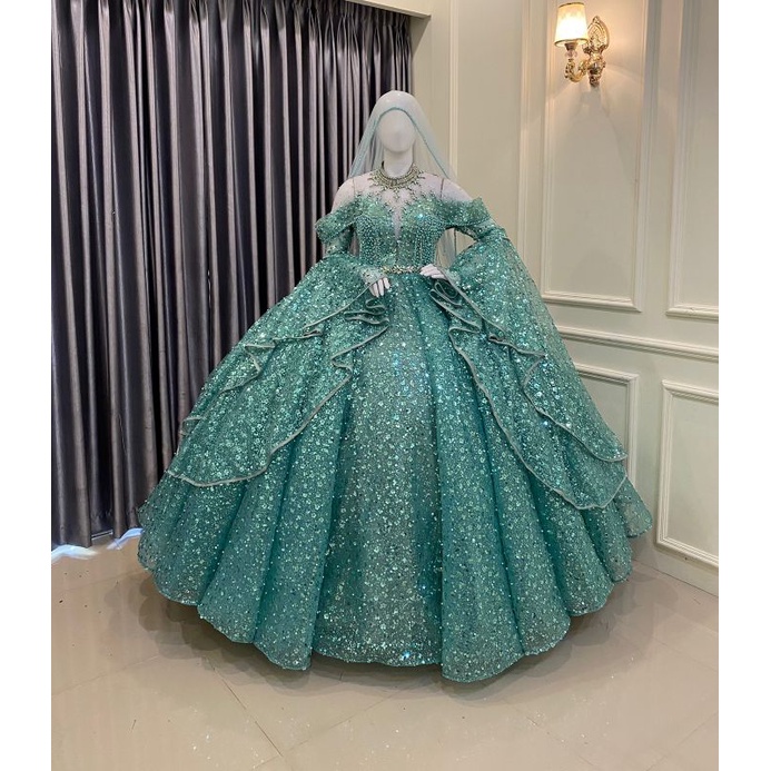 GOWN  BARBY TANGAN BALON TERBARU// GAUN GOTIK PREMIUM/BAJU PENGANTIN MODERN BEREKOR/GAUN MUSLIMAH MODERN/BAJU PENGANTIN MEWAH