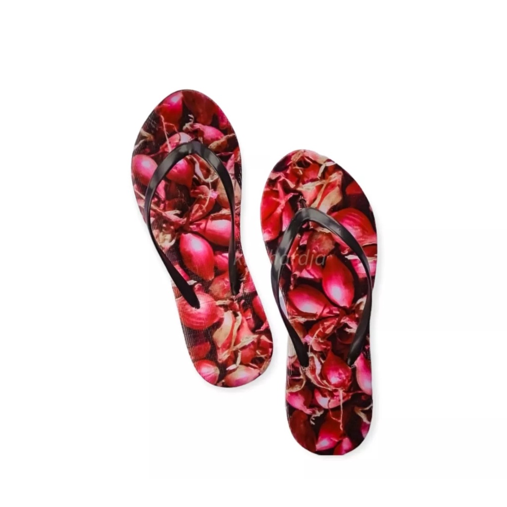 Sandal Jepit Wanita motif sayur