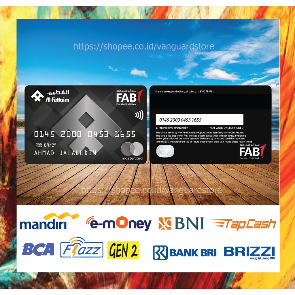 KARTU E MONEY E TOLL KARTU FAB MASTERCARD BLACK DEBIT CREDIT EMONEY MANDIRI FLAZZ BCA BNI TAPCASH BRIZZI BRI - 2 SISI