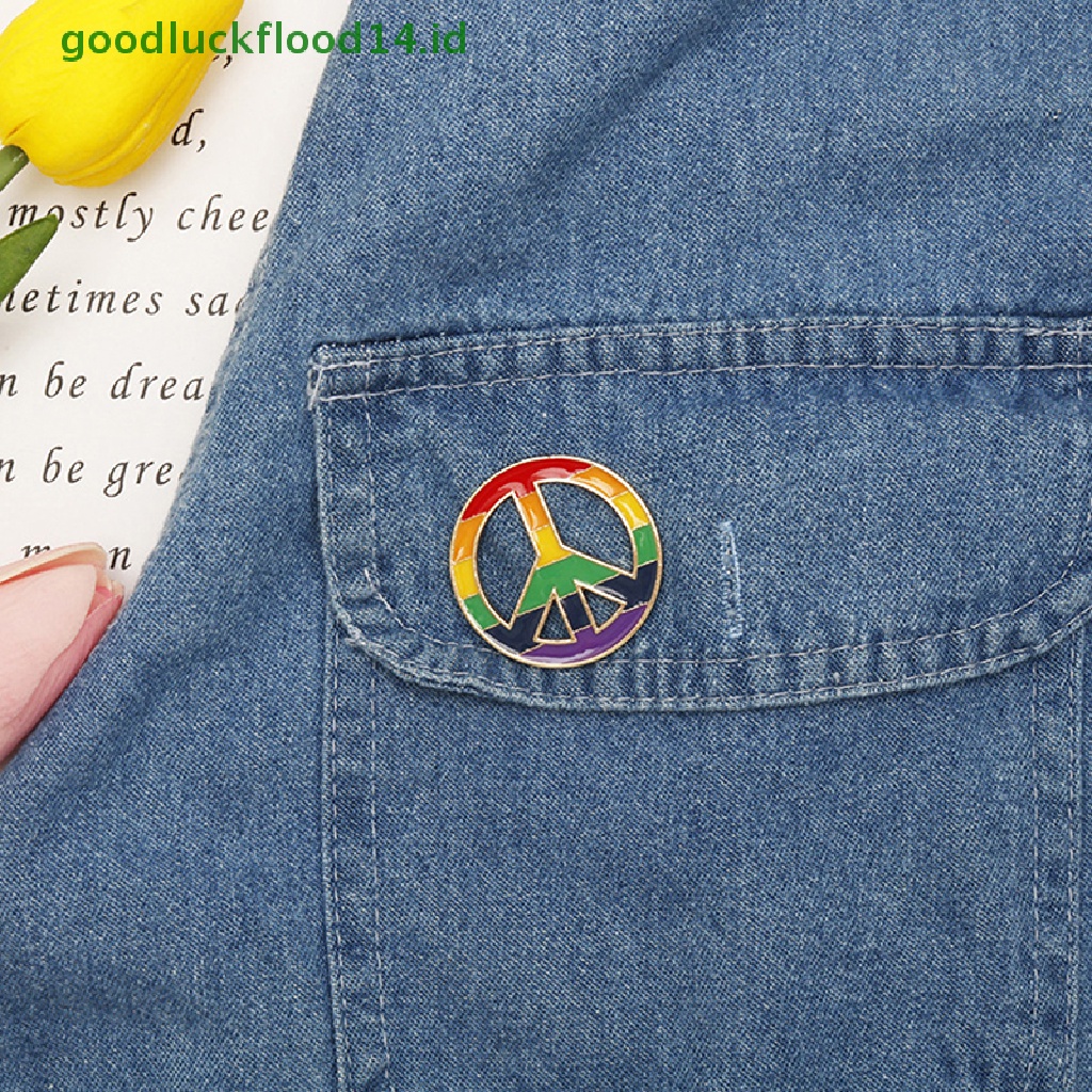 [GOOGFOUR] 1pcs Pin Kerah Simbol Perdamaian Bros Putaran Hippie Tanda Perdamaian Bus Lapel Pins [TOP]