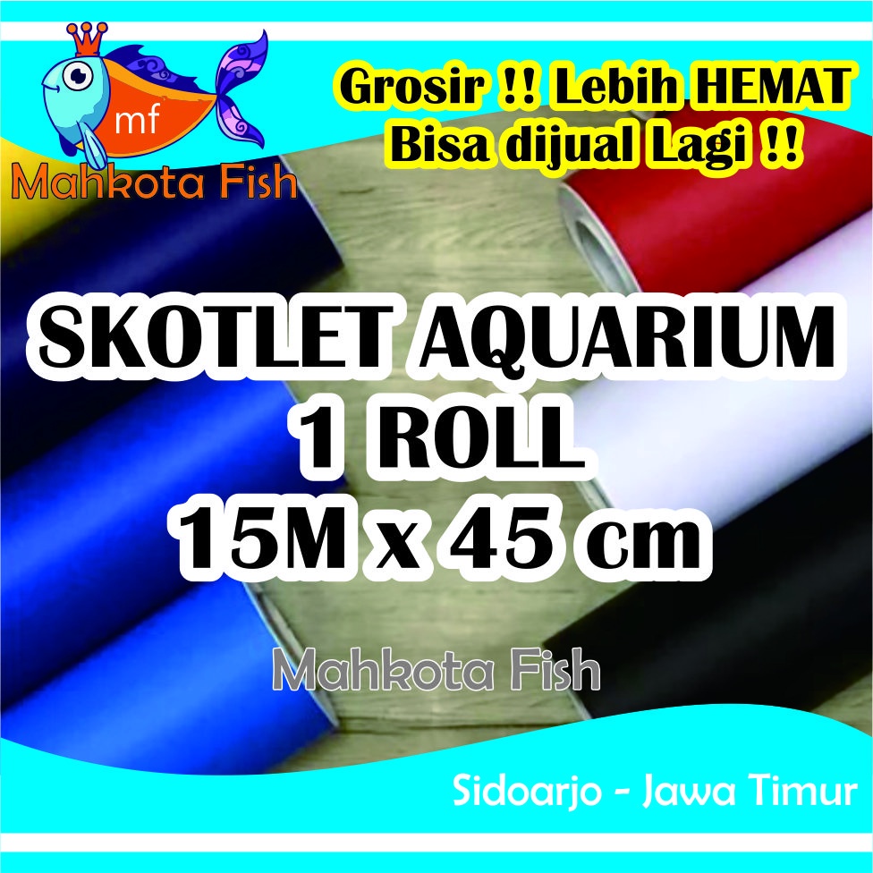 GROSIR 1 Roll (15 m x 45 cm) Stiker Aquarium PROMO! MURAH MERIAH | Skotlet Aquarium | Background Aquascape