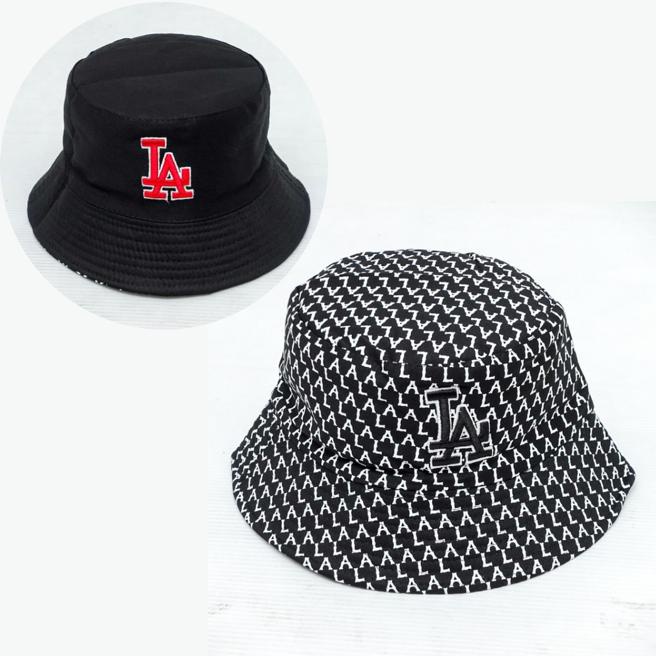 Topi Bucket Hats LA Monogram import Mirror / Bucket Hat Bolak Balik