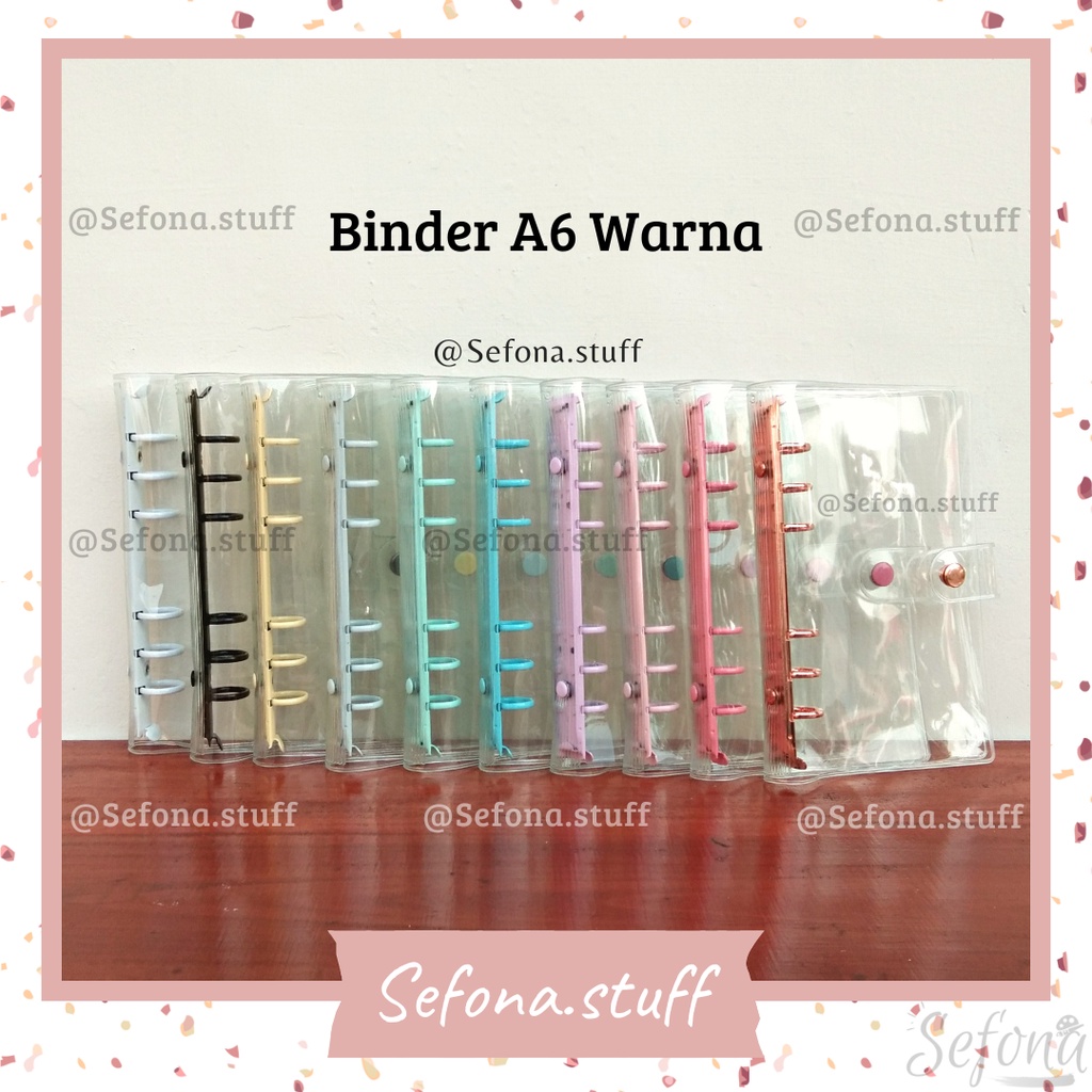 

A6 Cover Binder Shinking Funds Bening / Transparan A6 Ring Warna Polos 6 Ring | Binder Transparan 6 Ring Bening Aesthetic A6 Unik Lucu