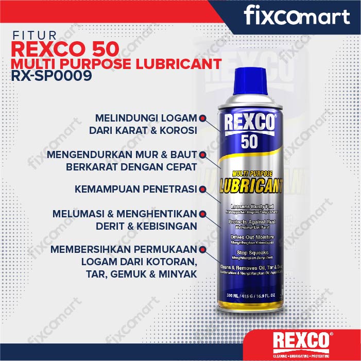 REXCO 50 PELUMAS SERBAGUNA ANTI KARAT / MULTI LUBRICANT PURPOSE LUBRICANT 120ML- 220ML - 350ML -500M