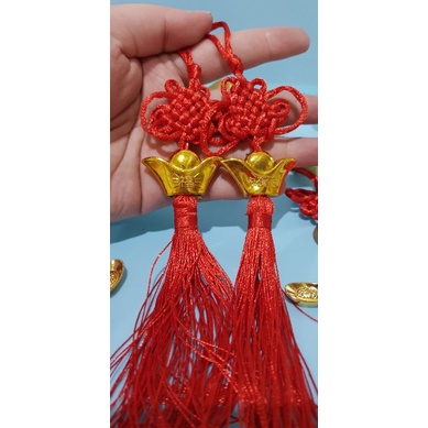 tassel hangtag Imlek sin cia gantungan hampers / parcel / hiasan pohon mei hua (satuan)