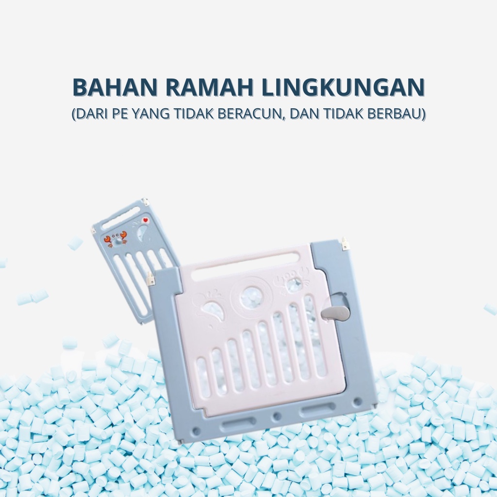 KIDDAILY PAGAR MAINAN ANAK 12+2 FREE RING BASKET BABY FENCES PAGAR BAYI PLAYPEN PLAY FENCE