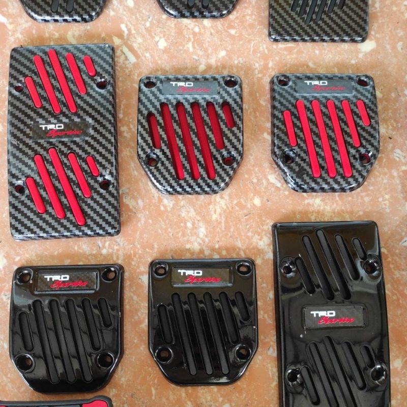 pedal pads injakan gas mobil Manual besi crome logo toyota trd &amp; honda mugen UNIVERSAL