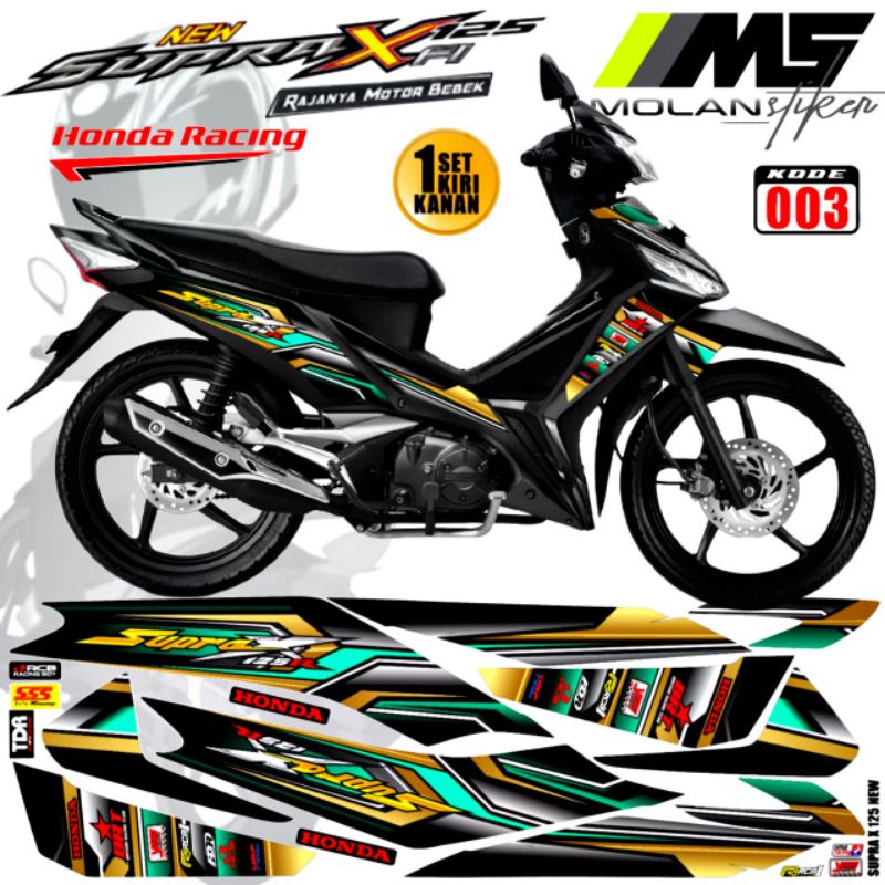 Decal Sticker Striping Variasi Supra X 125 Fi 2016-2022 New Honda Supra X 125 Injeksi Fi 2016-2017-2