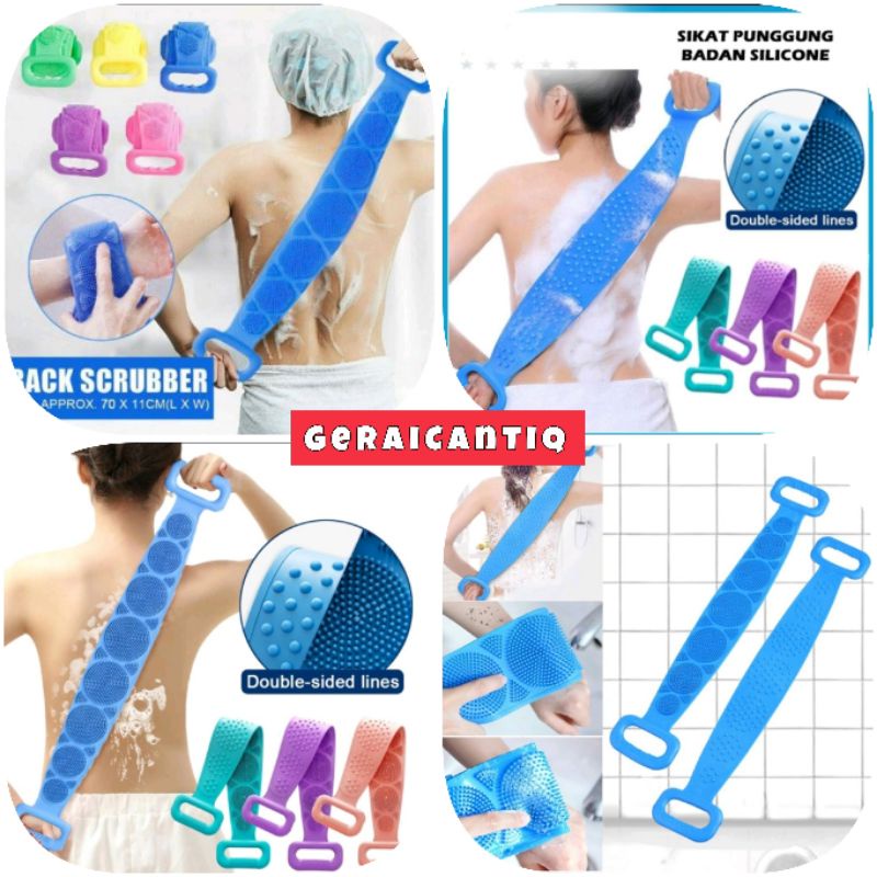 SIKAT PUNGGUNG BADAN SILIKON BACK SCRUBBER SILICONE BATH BRUSH PENGGOSOK DAKI