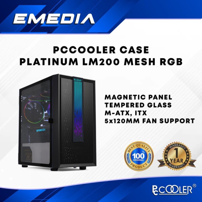 Jual PCCOOLER PLATINUM LM200 BLACK MESH RGB GAMING CASE Shopee Indonesia