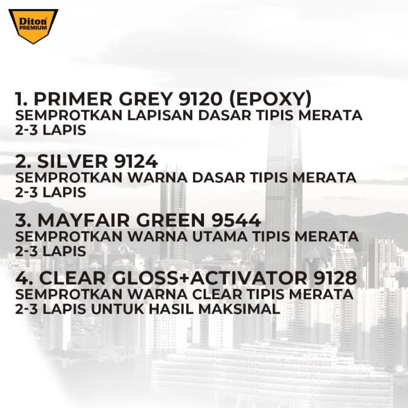 Pilok Pilox Cat Diton Premium Mayfair Green 9544 Hijau Metalik Metalic 400cc Cat Semprot Diton Premium Tahan Bensin