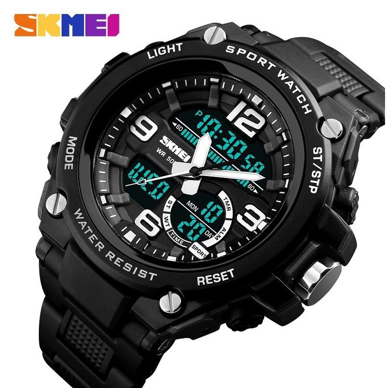 Jam Tangan  Pria / SKMEI AD 1340 / Jam Tangan Dual Display Original Skmei