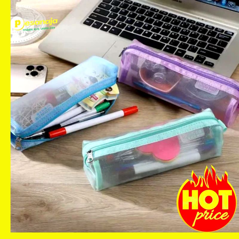 

PesanAja - He Chooses Kotak Penyimpanan Tempat Pensil Jaring Transparan Korean Style Aesthetic Anak Perempuan Laki Cowok Cewek Simple Stationery Mesh Zipper Bag Smiggle Large Capacity Pencil Case Besar A4 A5 A6 Lucu Unik Cantik Viral Terbaru - 7CFB09BK