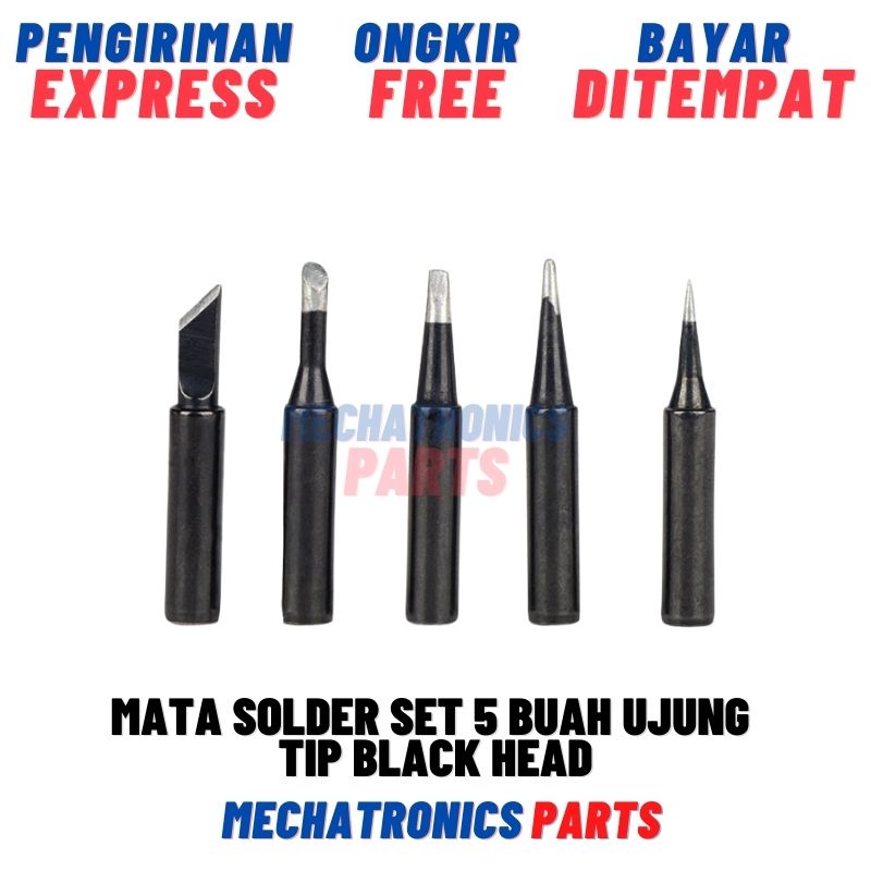 Mata Solder Set 5 Buah Ujung Tip Black Head Station 936 936A 937 900M 908S