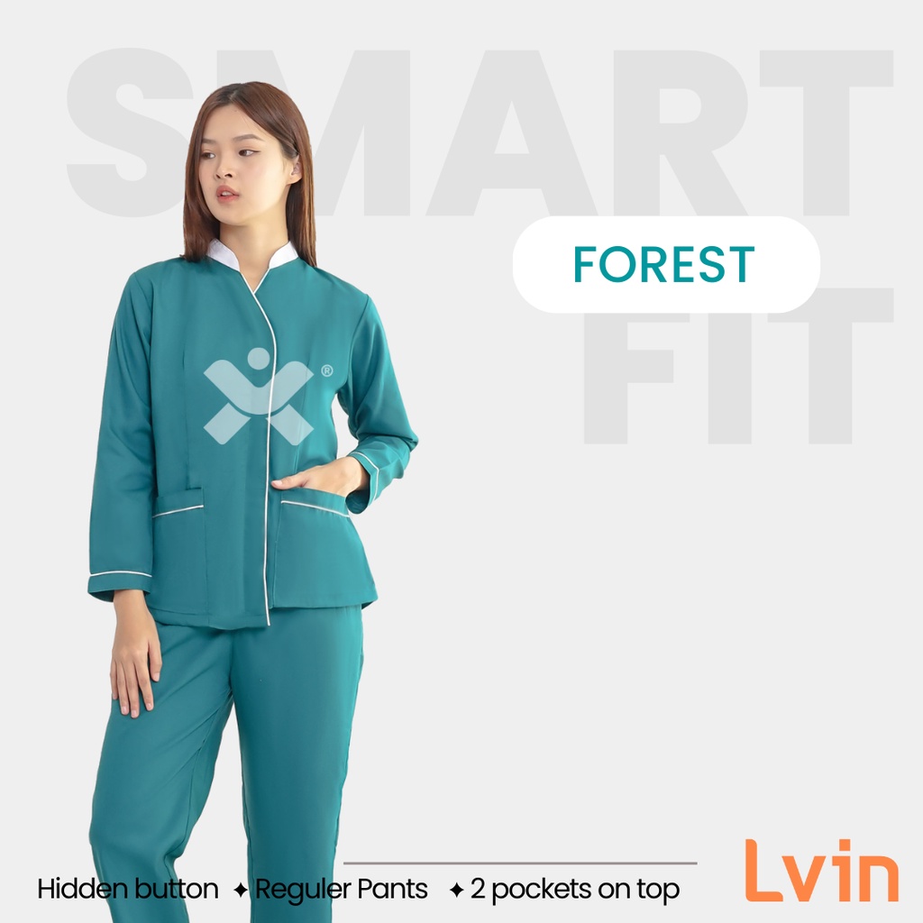 Baju Suster Lengan Panjang Maru series / Baju Seragam Suster / seragam klinik / Baju jaga oka