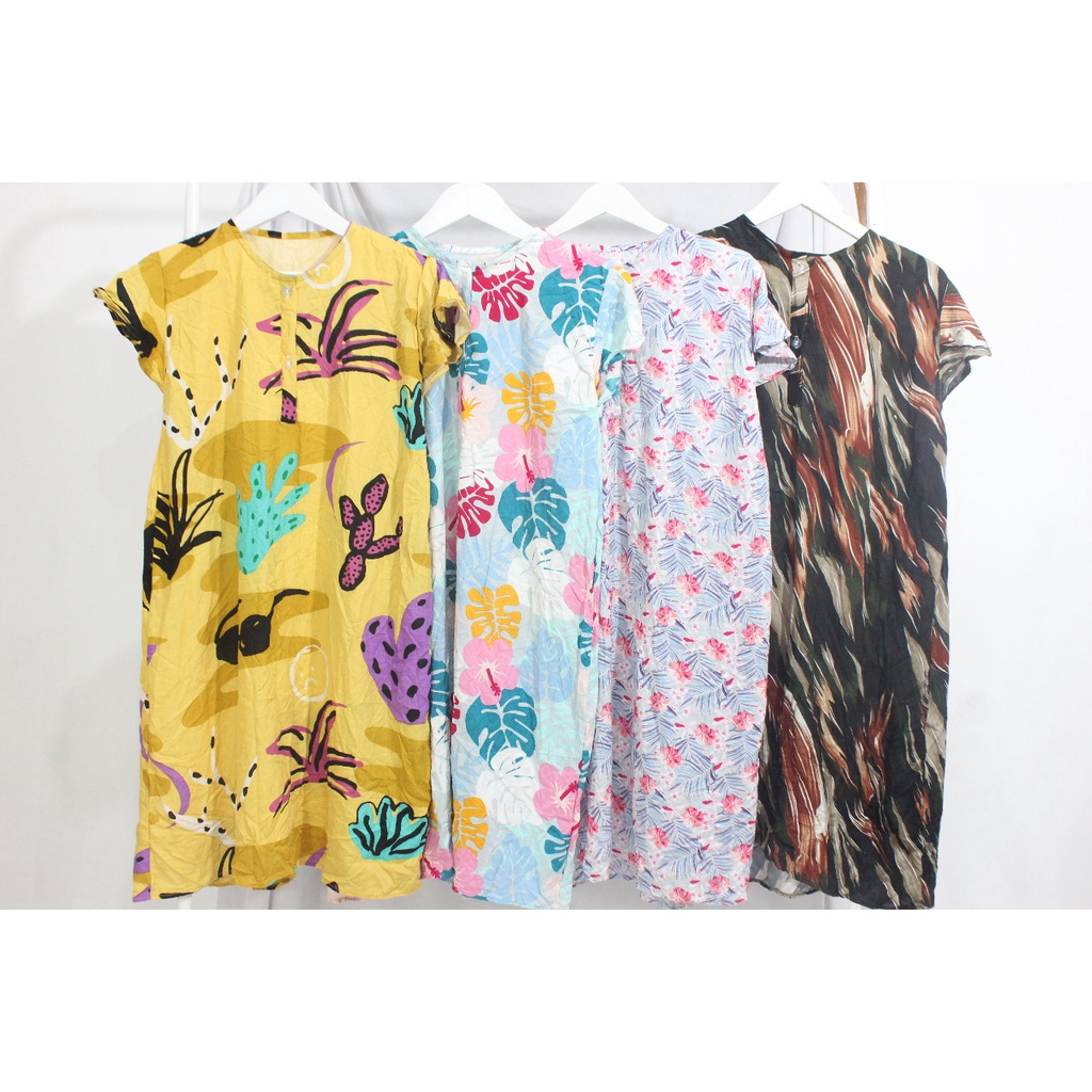 Daster Busui Bahan Rayon Premium LD 110 Homedress Dress Adem Lembut Katun Motif Kekinian Remaja Selu