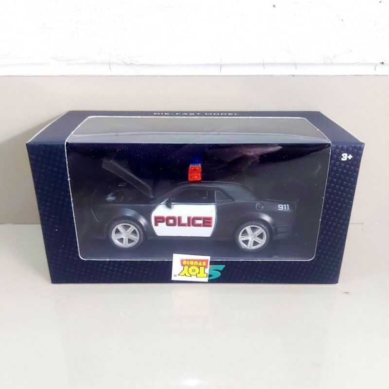 Diecast Mobil Sedan Polisi 911 Alloy - Mainan Koleksi Miniatur Police Car Anak Dewasa