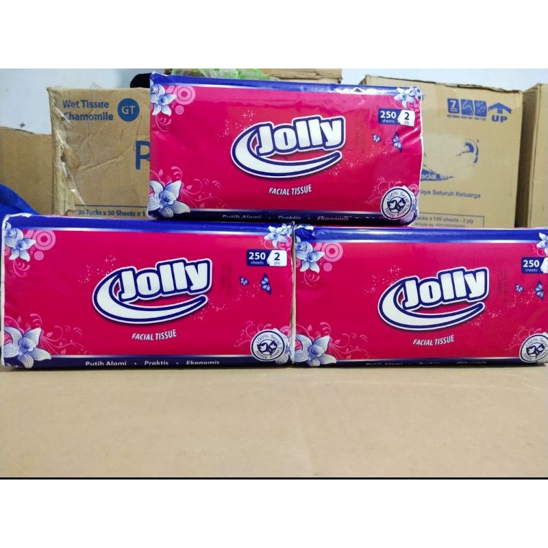 [1pcs] tisu jolly- tisu- jolly facial tissue 250 sheets - tisu jolly - tisu murah