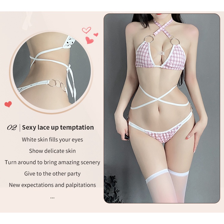 Lingerie Sexy hot Open Crotch Plus Size Bulan Madu Set bikini Lingerie B023